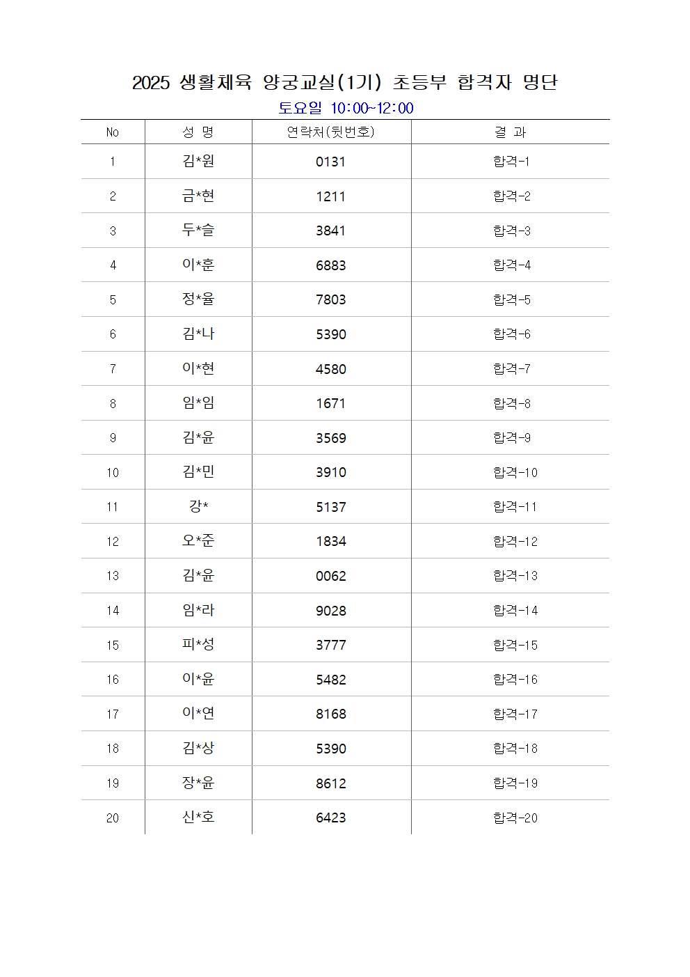 2025 양궁교실(1기) 초등부 합격자 명단001.jpg